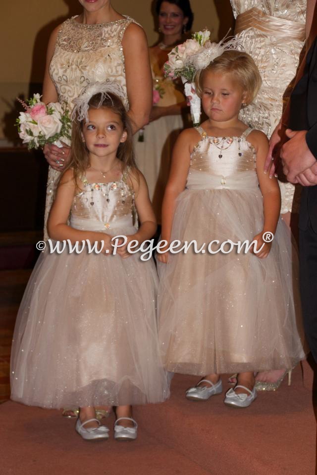 Creme flower girl dress "Topaz " from the Fairy Tale Collection